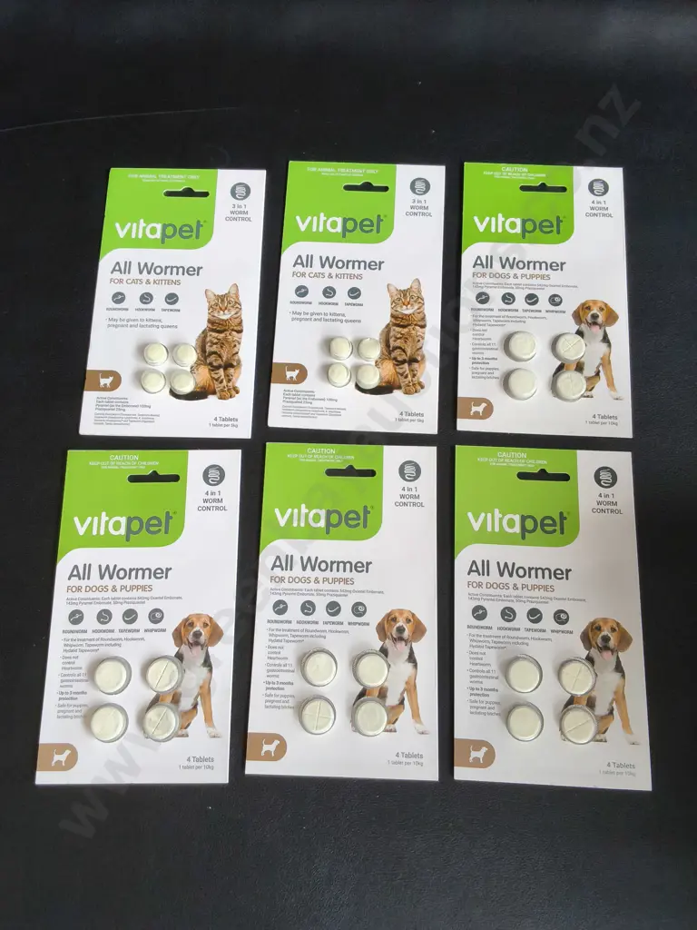 6 BRAND NEW PACKS OF PET WORMERS Image 1++