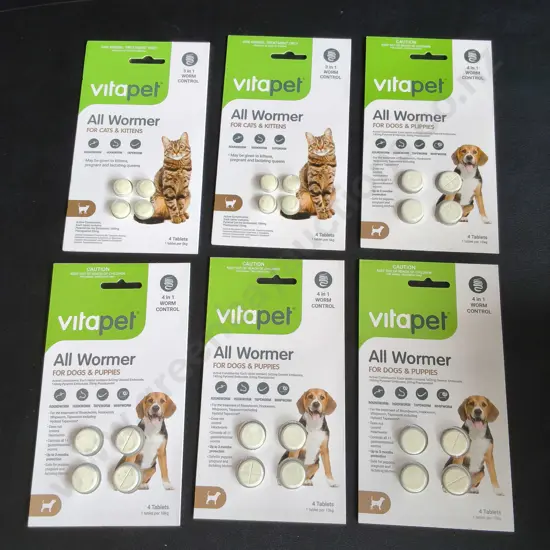 6 BRAND NEW PACKS OF PET WORMERS