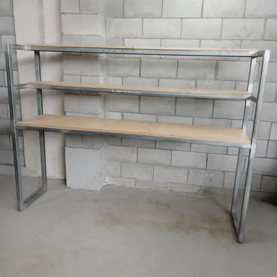METAL FRAMED STORAGE SHELVES, H 159CM X W 212CM X D 50CM