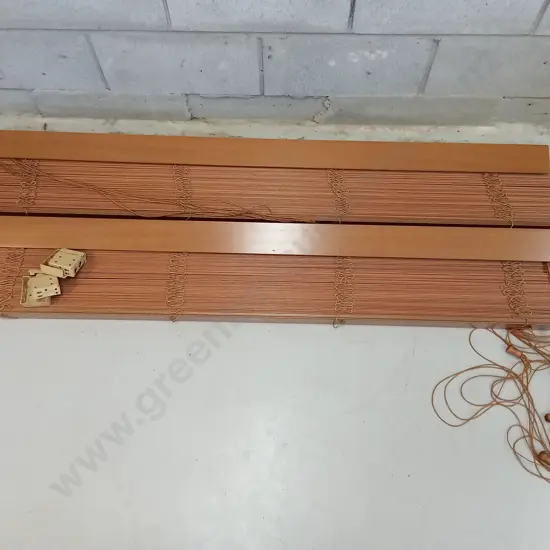 TWO CURTAIN BLINDS WITH BRACKETS, EACH BLIND IS, L 173CM