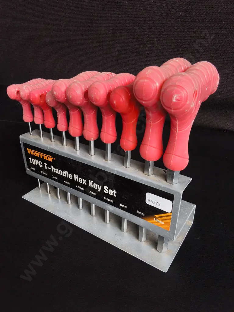10 PIECE WARRIOR T-HANDLE HEX KEY SET Image 1++