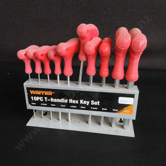 10 PIECE WARRIOR T-HANDLE HEX KEY SET