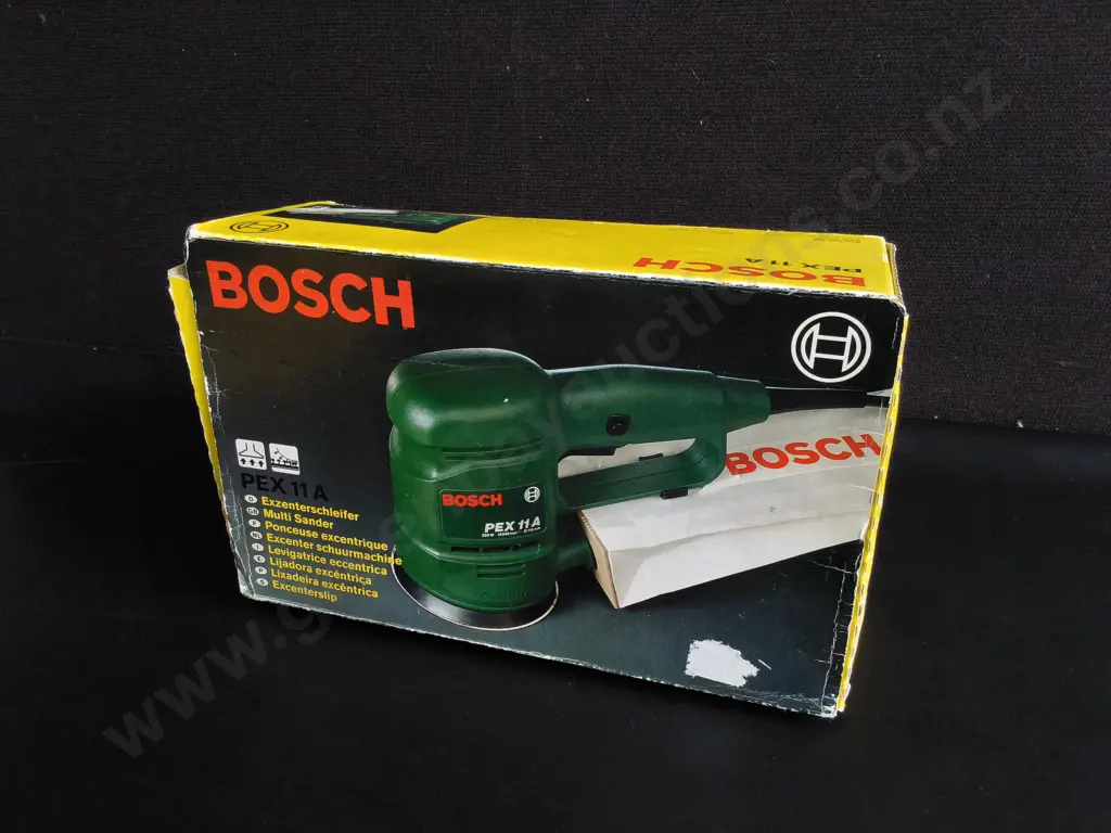 VINTAGE BOSCH PEX 115 A CORDED ECCENTRIC SANDER, BOXED Image 1++