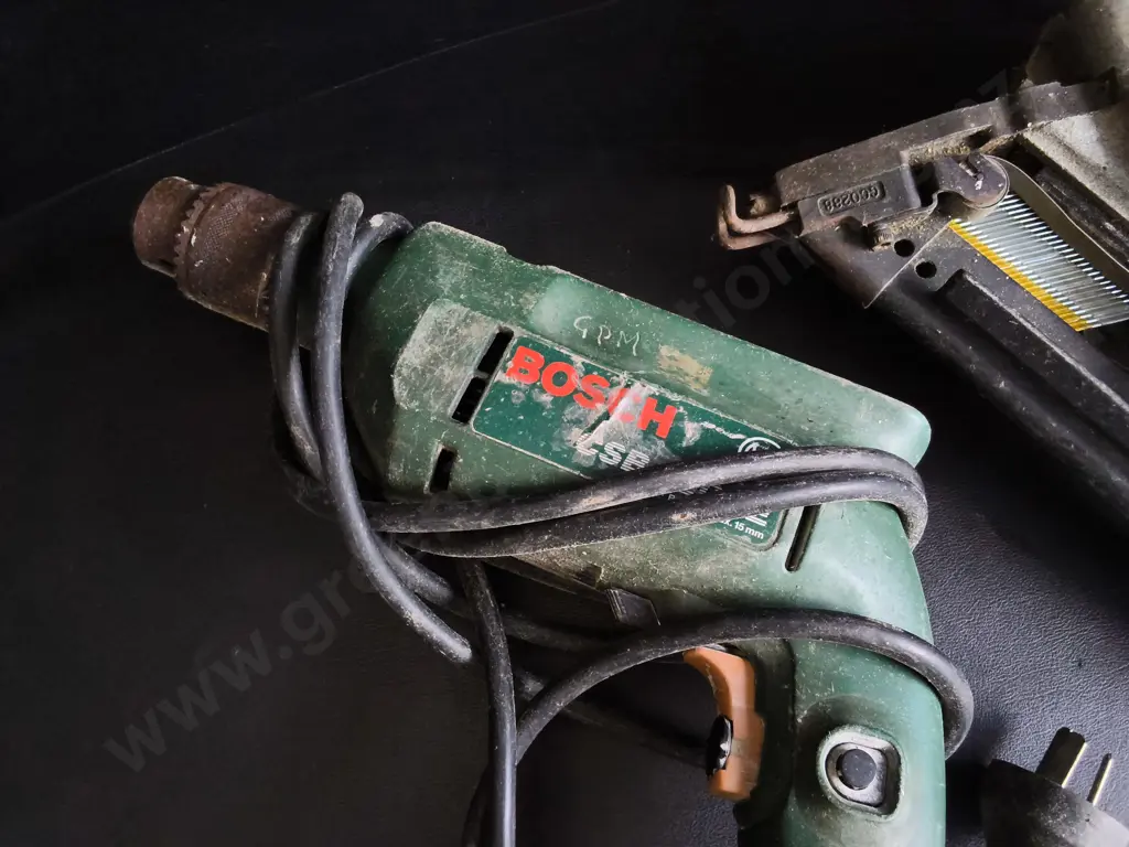 VINTAGE SENCO PNEUMATIC NAILER AND BOSCH POWER DRILL Image 1++