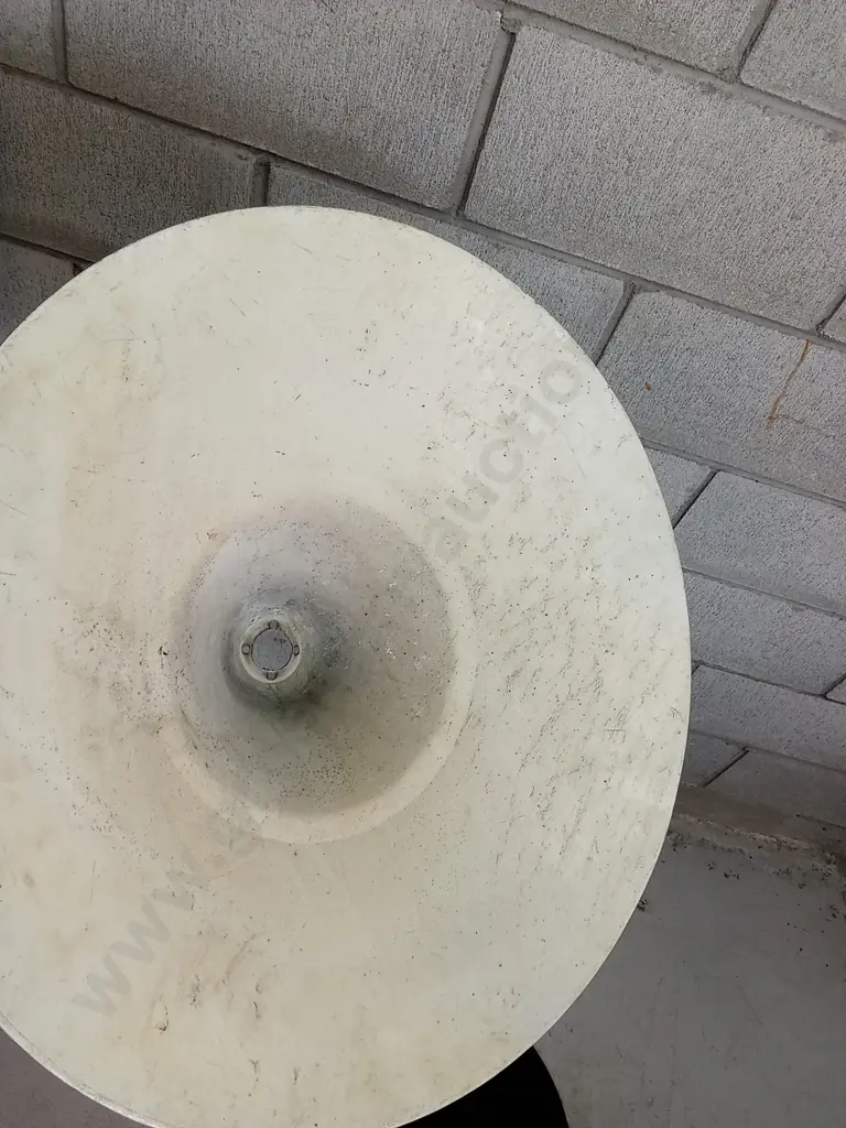 2 GREEN METAL INDUSTRIAL SHADES, 54CM DIAMETER Image 1++