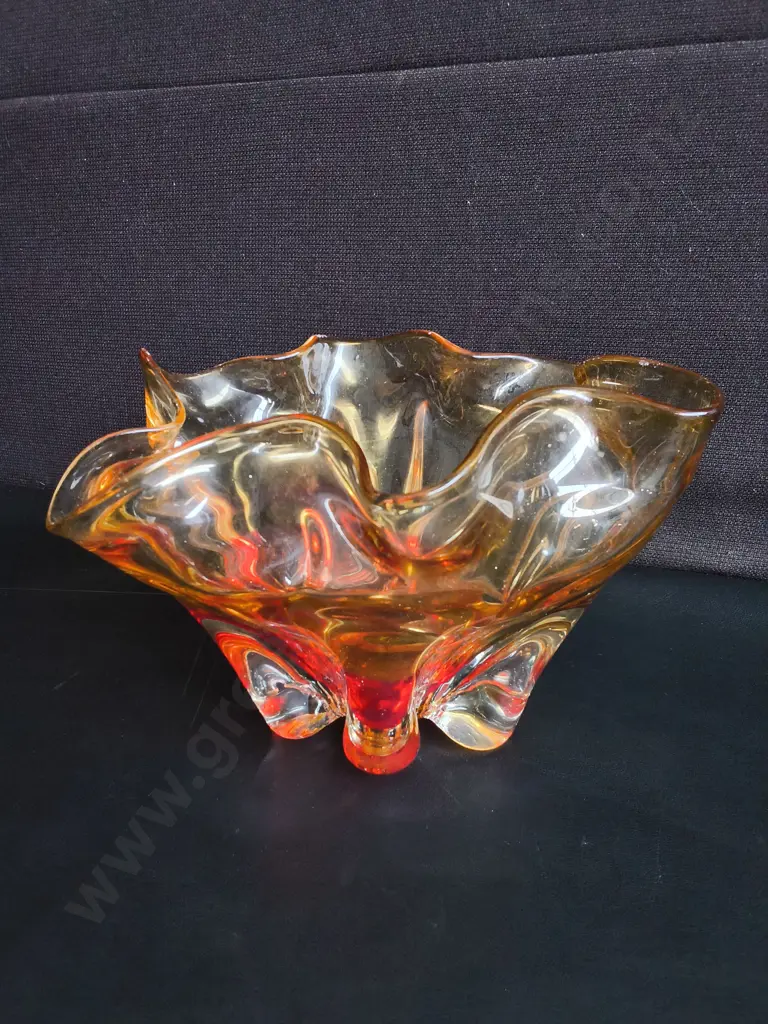 VINTAGE MID CENTURY FREEDOM ART GLASS BOWL, H 17 CM Image 1++