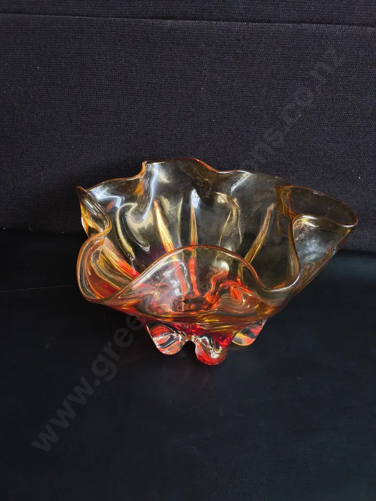 VINTAGE MID CENTURY FREEDOM ART GLASS BOWL, H 17 CM Image 1++
