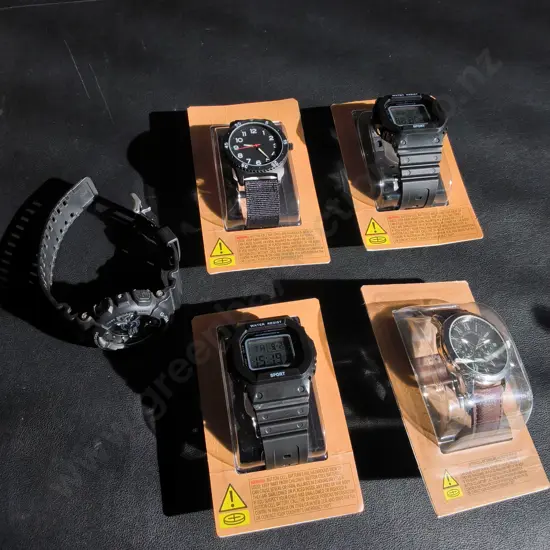 5 WATCHES, 4 BRAND NEW