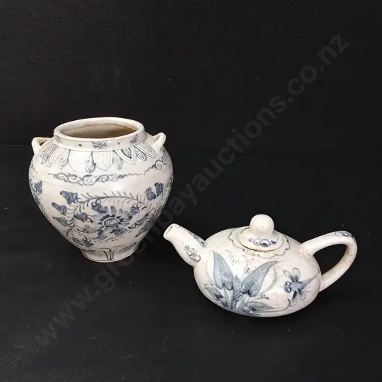CERAMIC TEAPOT AND VASE H12CM