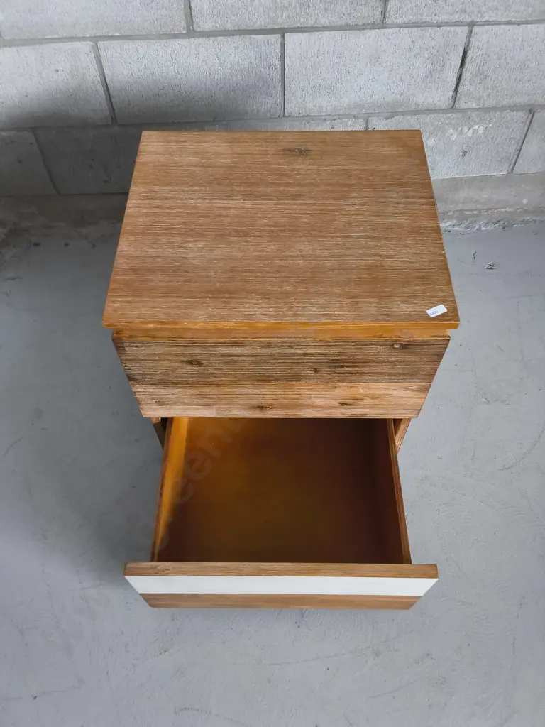 WOODEN BEDSIDE TABLE, H 55 CM X W 46 CM X D 40 CM Image 1++