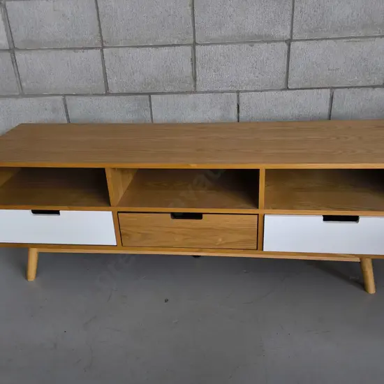 MODERN NORDIC STYLE ENTERTAINMENT UNIT, W 1.4 M X H 47 CM X D 40 CM