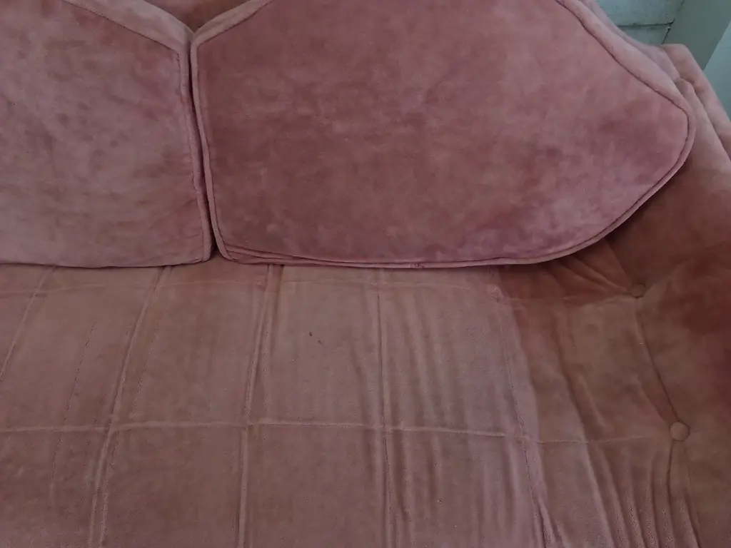 VINTAGE 1970'S MATCHING 3 SEATER & 2 SEATER CLAM SHELL COUCHES ORIGINAL COVERING BUT DYED W 205CM & 175CM Image 1++