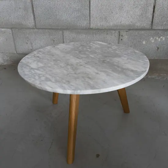 MARBLE TOP SIDE TABLE, DIA 50 CM X H 32 CM