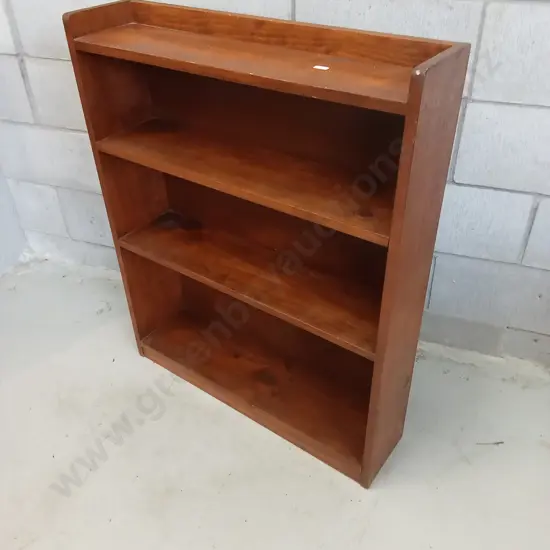 OPEN WOODEN BOOKCASE, H 90CM X W 74CM X D 19CM