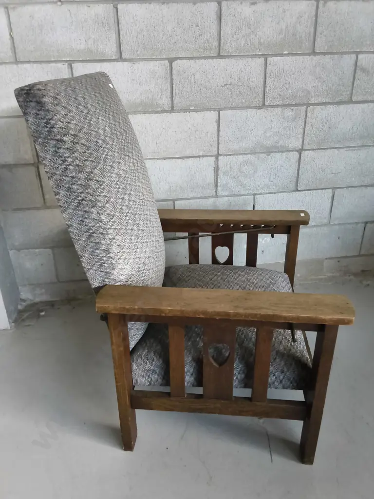 VINTAGE MISSION OAK STYLE MORRIS CHAIR Image 1++