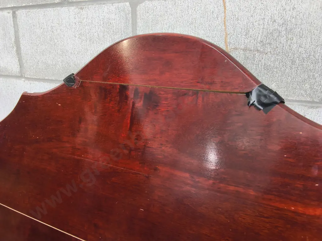VINTAGE DARK STAINED WOODEN HEADBOARD, W 1.38 M X H 1.1 M, DAMAGE PICTURED Image 1++