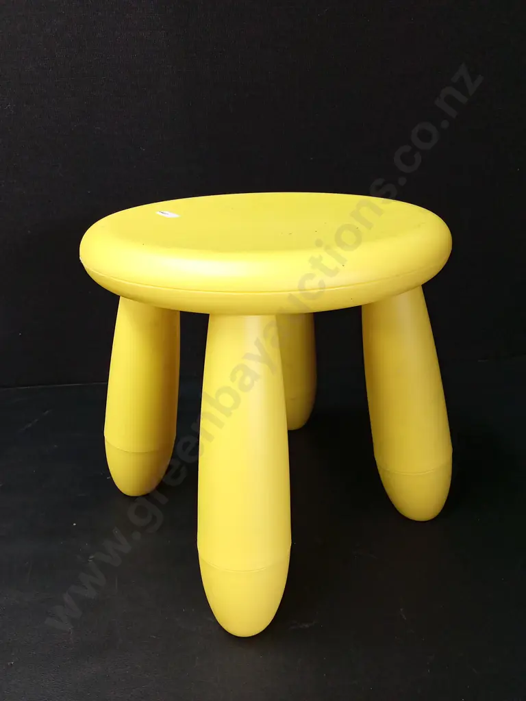 VINTAGE IKEA YELLOW STOOL H29CM Image 1++