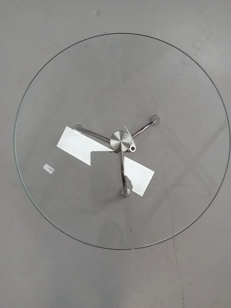 ADJUSTABLE GLASS SIDE TABLE, 50CM DIAMETER, H 50-75CM Image 1++