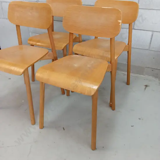 4 WOODEN CHAIRS, 80CM TALL