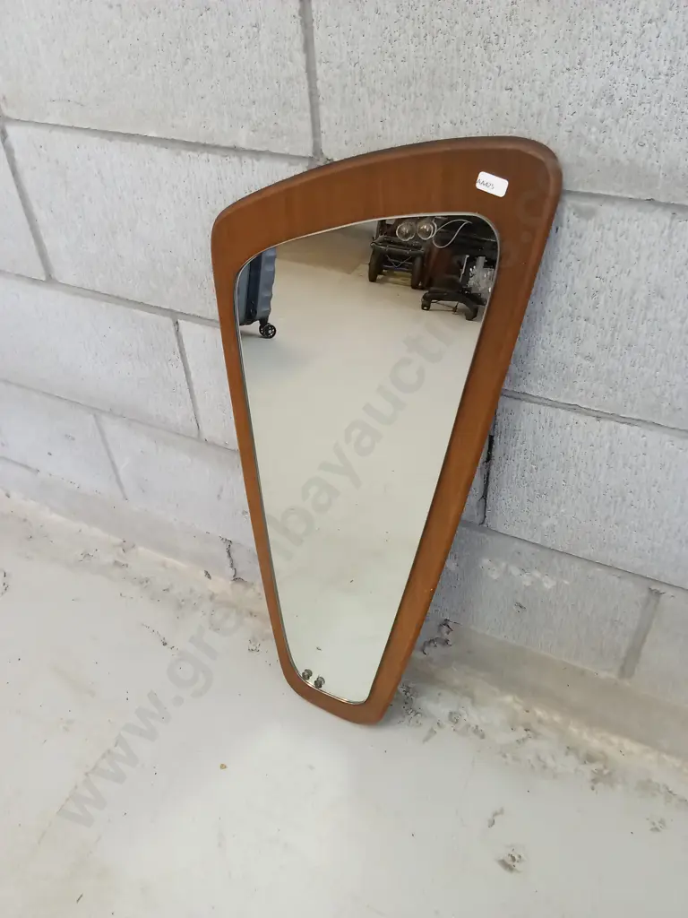 VINTAGE MID-CENTURY MODERN ASYMMETRICAL WALL MIRROR, 73CM TALL Image 1++