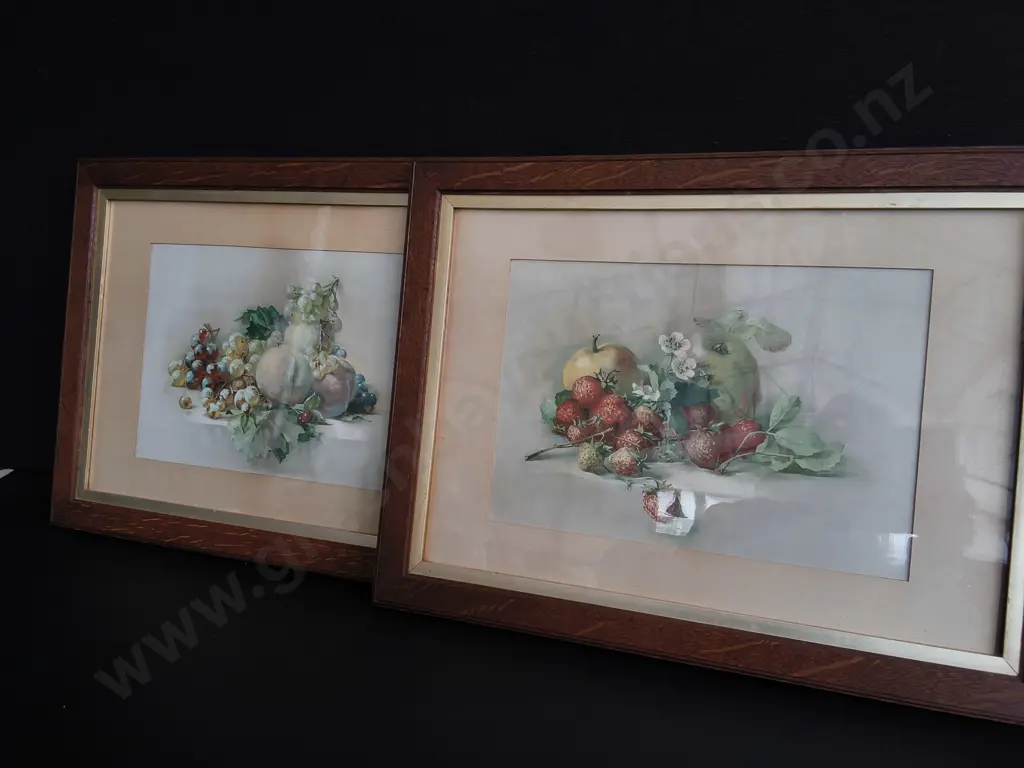 PAIR OF ORIGINAL STILL LIFE WATERCOLOUR PAINTINGS, FRAMED, H 46 CM X W 60 CM Image 1++