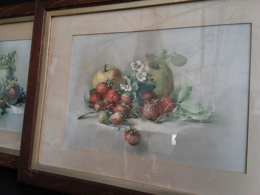 PAIR OF ORIGINAL STILL LIFE WATERCOLOUR PAINTINGS, FRAMED, H 46 CM X W 60 CM Image 1++