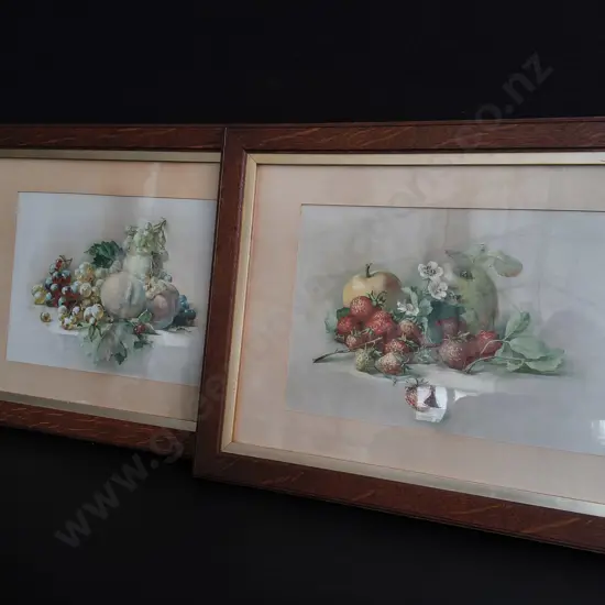 PAIR OF ORIGINAL STILL LIFE WATERCOLOUR PAINTINGS, FRAMED, H 46 CM X W 60 CM