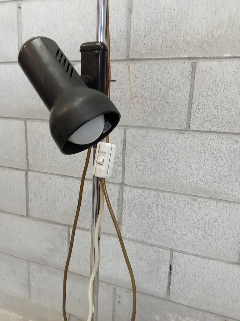 70S/80S VINTAGE SPACE AGE INDUSTRIAL DOUBLE FLOOR LAMP (WORKING), H 168CM Image 1++