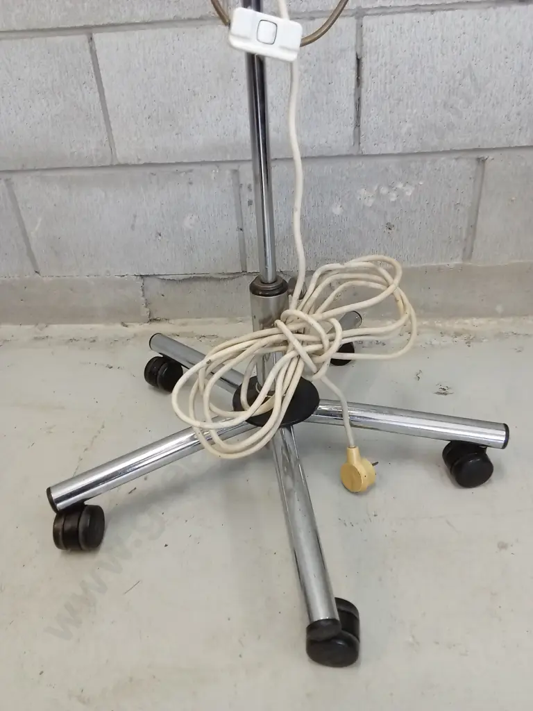 70S/80S VINTAGE SPACE AGE INDUSTRIAL DOUBLE FLOOR LAMP (WORKING), H 168CM Image 1++