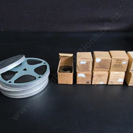 COLLECTION OF ARCHIVAL FILM STRIPS, NATIONAL FILM LIBRARY, AND 8MM FILM REELS