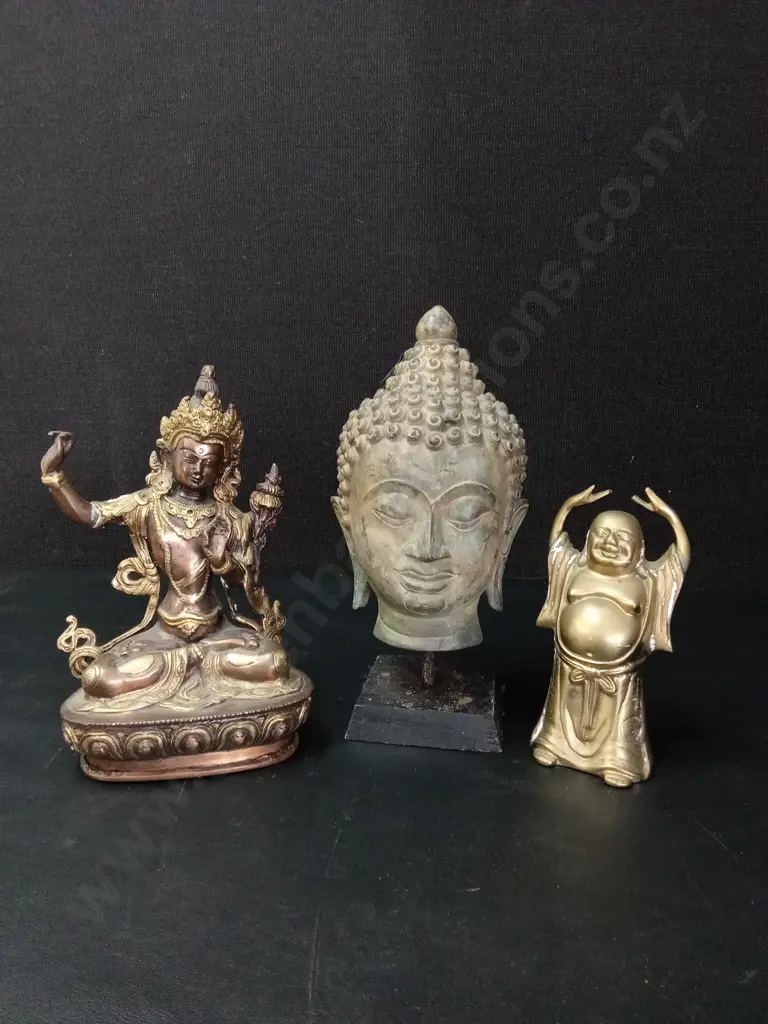 3 BUDDHA SCULPTURES TALLEST H25CM Image 1++
