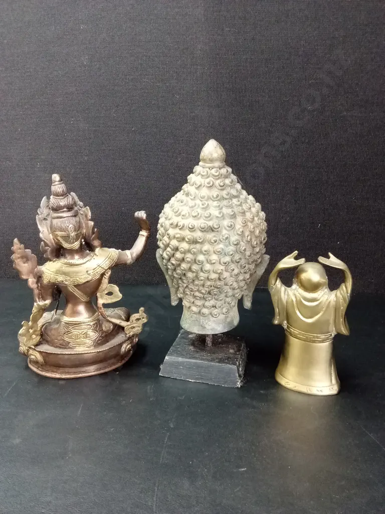 3 BUDDHA SCULPTURES TALLEST H25CM Image 1++