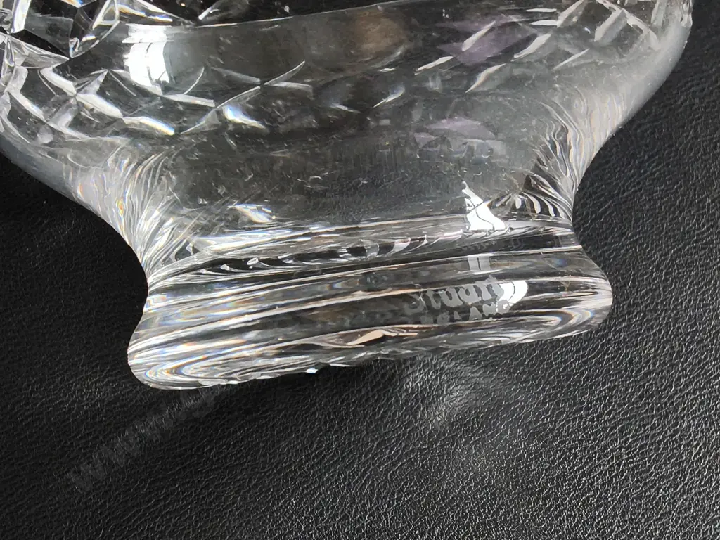 SET OF 6 VINTAGE CUT CRYSTAL FOOTED DESSERT BOWLS, STUART ENGLAND, H 6 CM Image 1++