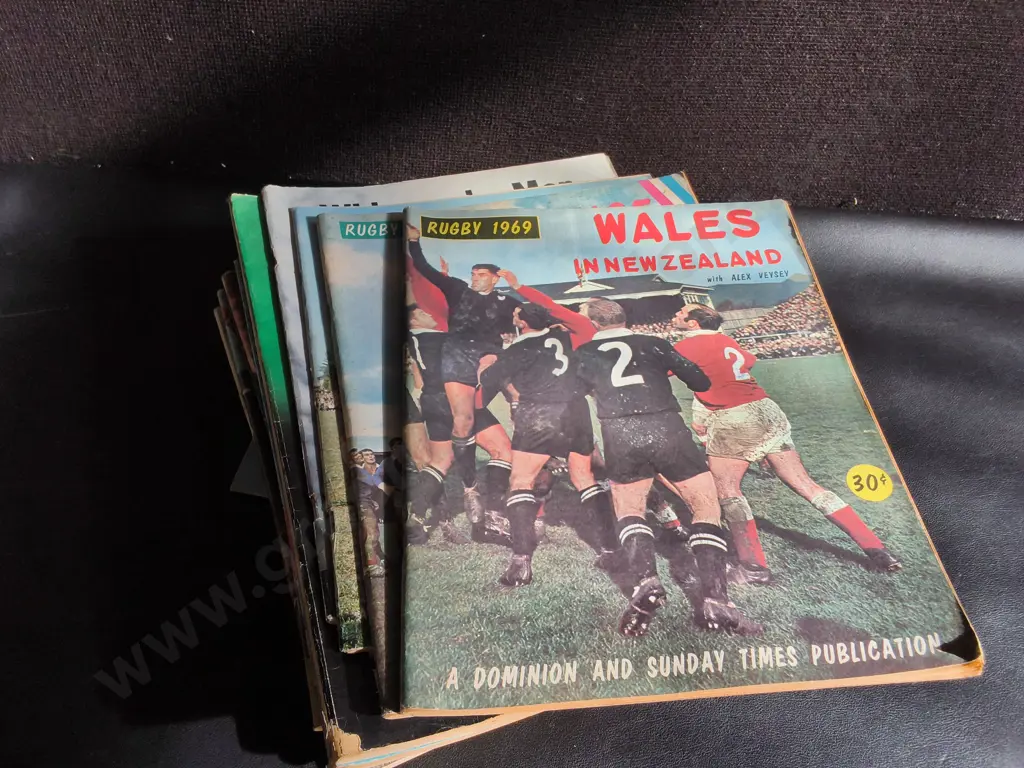 STACK OF VINTAGE RUGBY PUBLICATIONS Image 1++