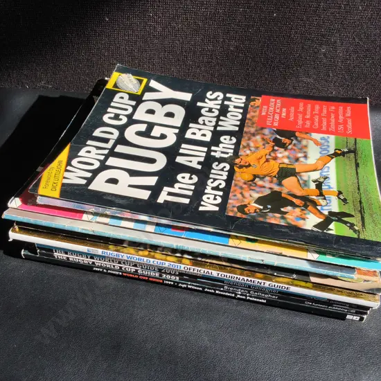 STACK OF VINTAGE RUGBY PUBLICATIONS