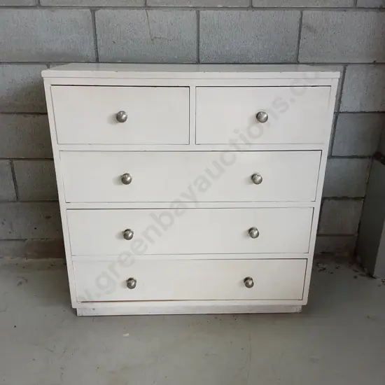 WOODEN CHEST OF DRAWERS, H 93CM X W 89CM X D 37CM