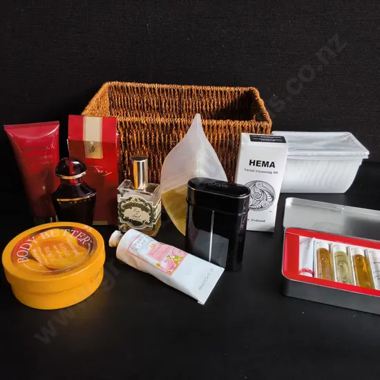 BASKET OF BEAUTY PRODUCTS