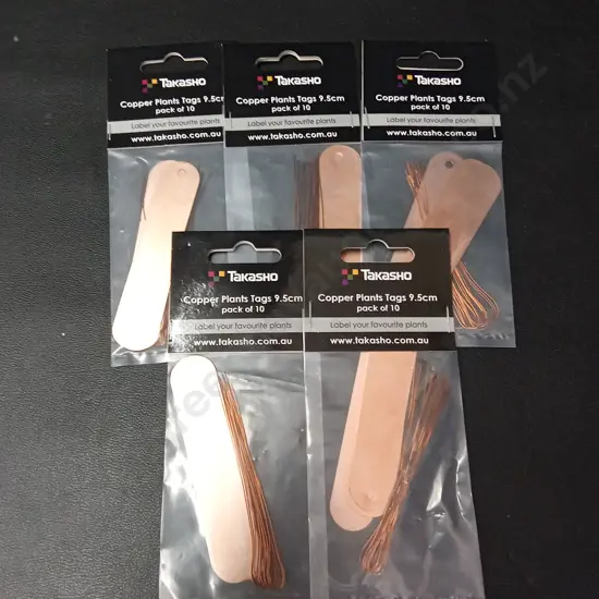 5 TAKASHO COPPER PLANTS TAGS 9.5CM PACKS OF 10
