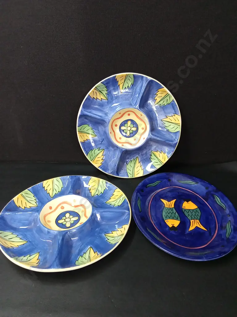 3 PLATTERS, 2 MATCHING, D37CM Image 1++