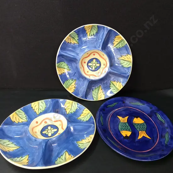 3 PLATTERS, 2 MATCHING, D37CM