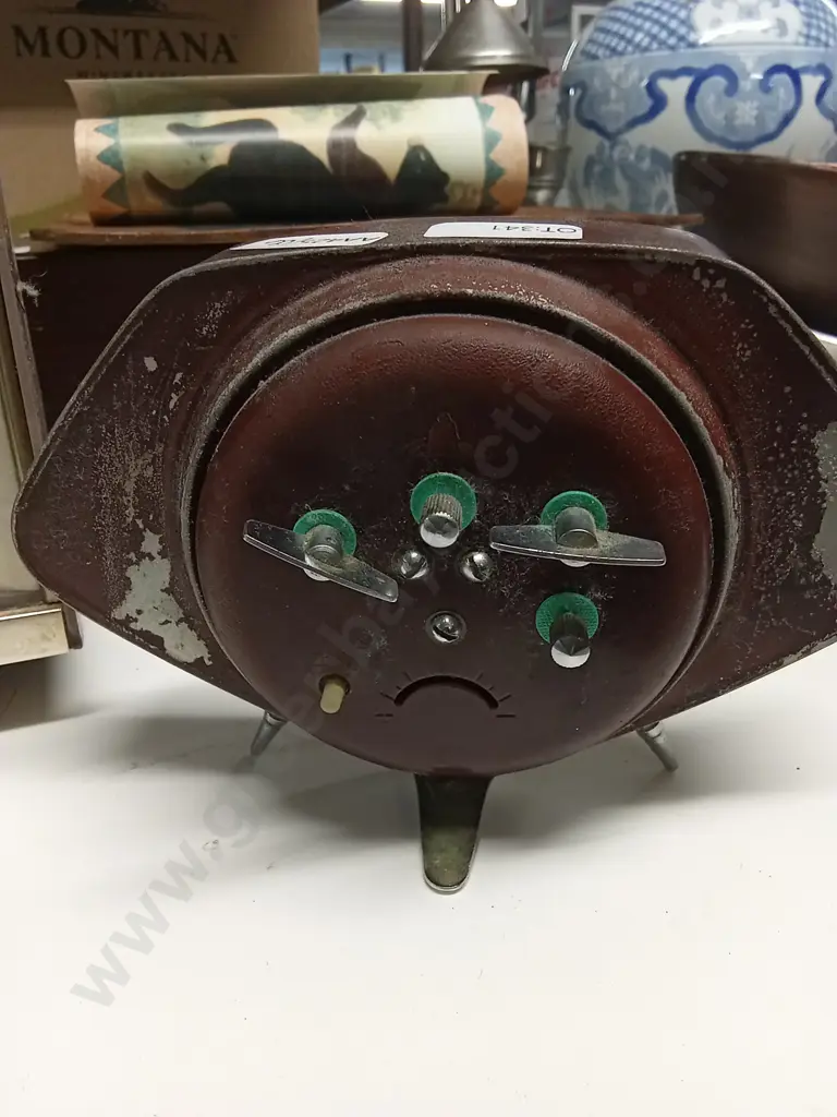 PAIR OF VINTAGE MID CENTURY MODERN ALARM CLOCKS, RHYTHM AND SPACE AGE CLOCKS, WODEST W 30 CM Image 1++