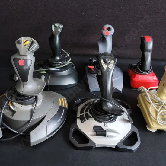 COLLECTION OF VINTAGE FLIGHT SIMULATOR JOYSTICKS