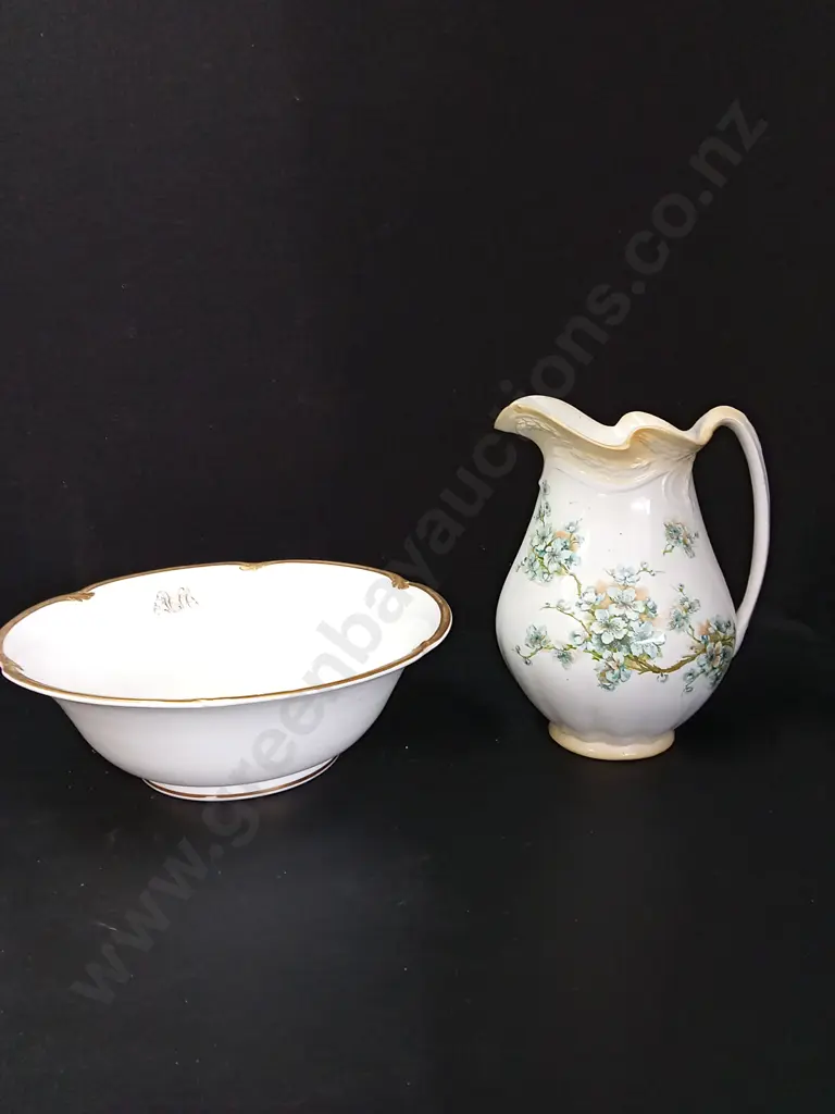 VINTAGE VASE H31CM AND BOWL D39CM Image 1++