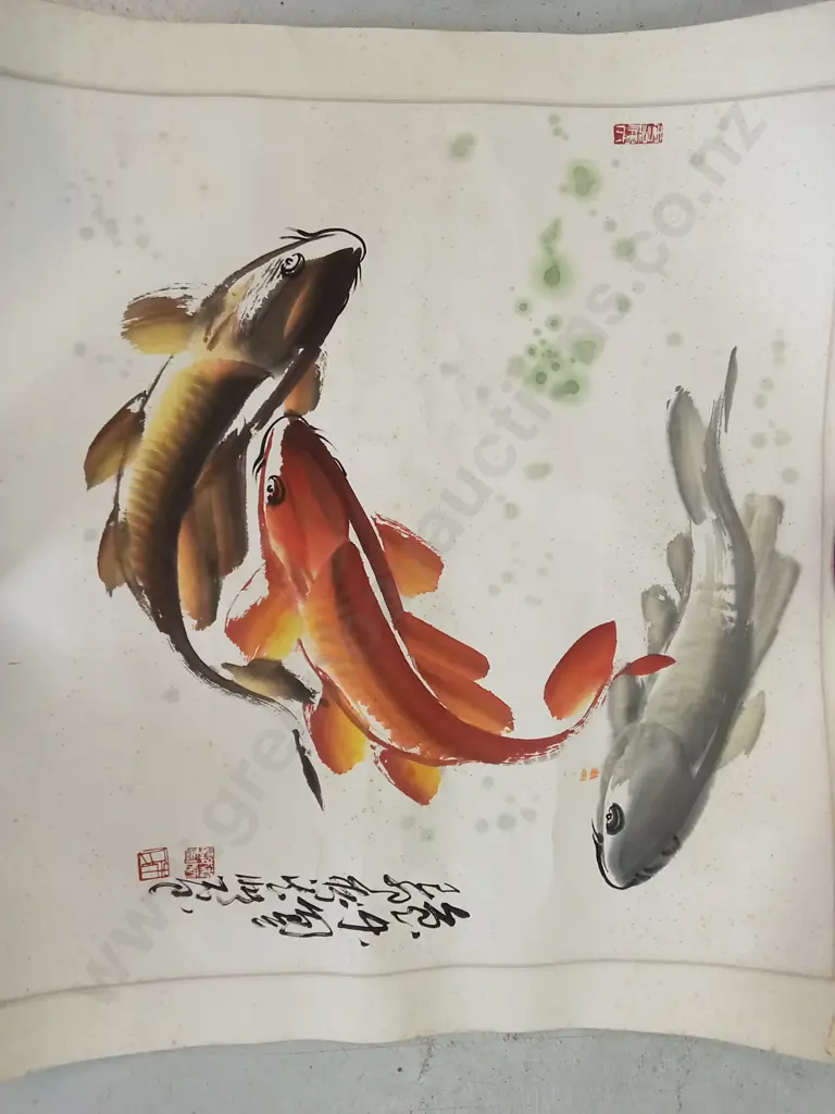 2X KOI FISH PRINTS, 80CM X 80CM Image 1++