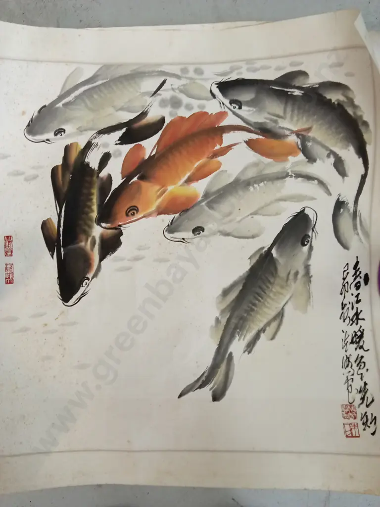 2X KOI FISH PRINTS, 80CM X 80CM Image 1++