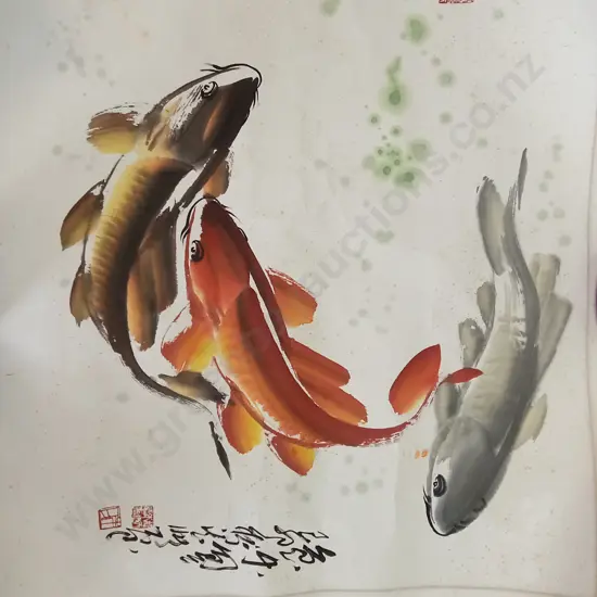 2X KOI FISH PRINTS, 80CM X 80CM