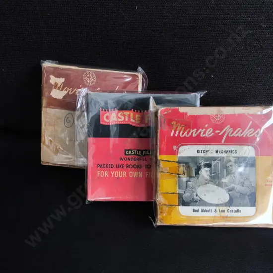 COLLECTION OF VINTAGE CASTLE FILMS HOME MOVIES, 8MM/ 16 MM SILENT FILM REELS WITH ORIGINAL BOXES, 6 TOTAL