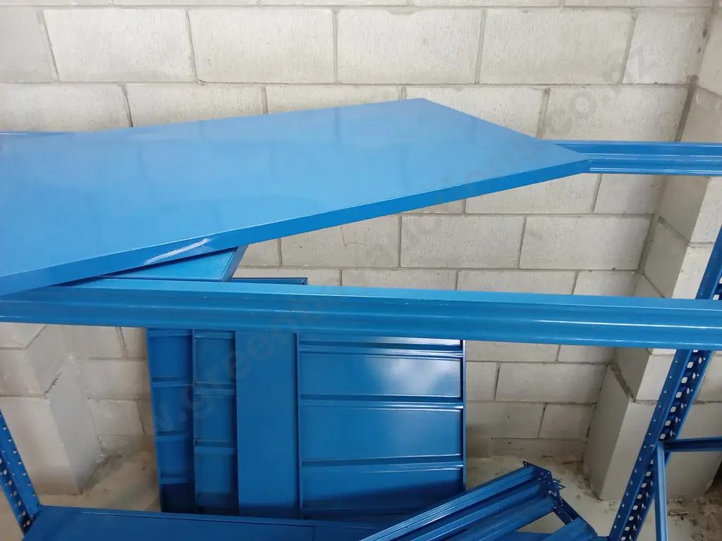 LARGE GARAGE METAL SHELVING/RACKING FRAME WITH 4 LEVELS, H 200CM X W 200CM X D 61CM Image 1++
