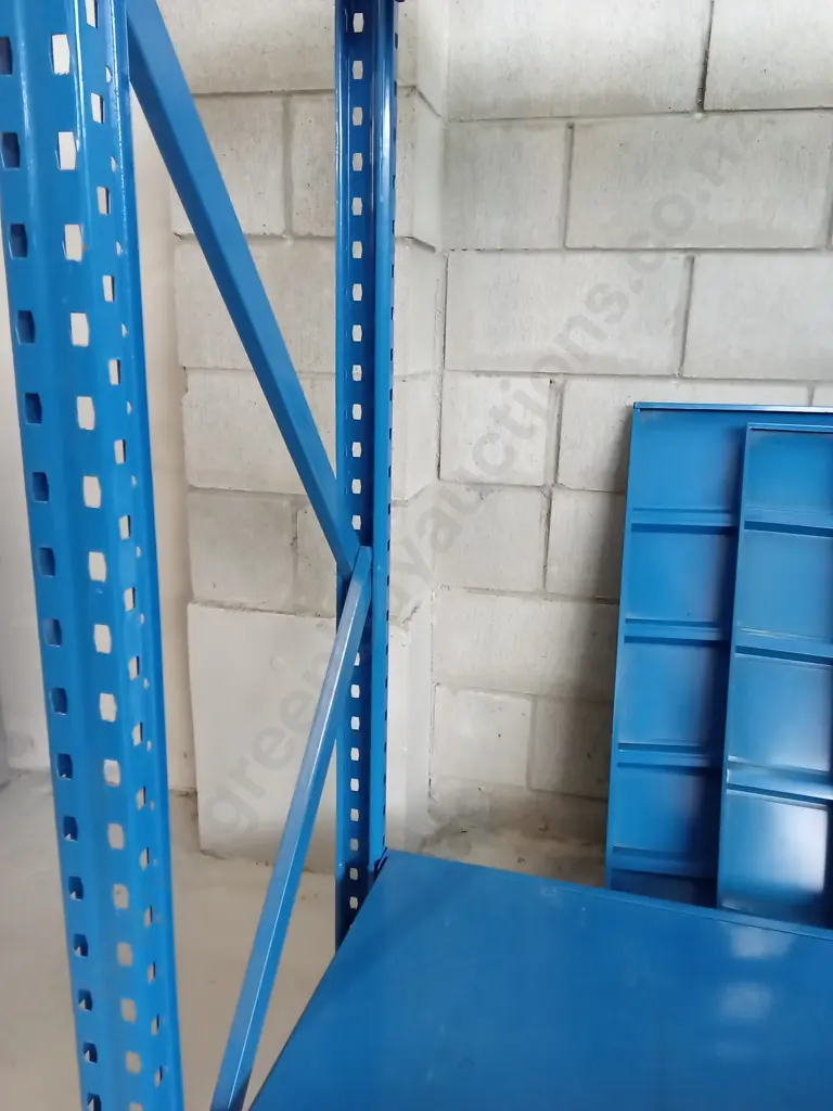LARGE GARAGE METAL SHELVING/RACKING FRAME WITH 4 LEVELS, H 200CM X W 200CM X D 61CM Image 1++