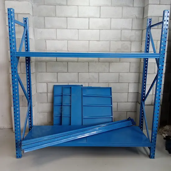 LARGE GARAGE METAL SHELVING/RACKING FRAME WITH 4 LEVELS, H 200CM X W 200CM X D 61CM
